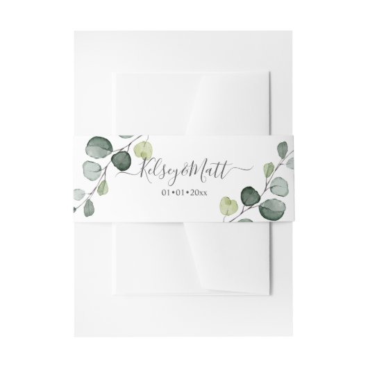 Bandeau De Faire-part PixDezines Aquarelle Rusttique Verdure Eucalyptus (Devant example)