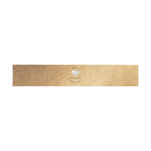 Bandeau De Faire-part PixDezines Argent Heart Faux Gold Foil (Plat)