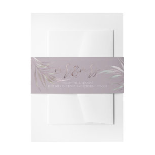 Bandeau De Faire-part PixDezines Mauve Palmiers Mr.+Mme.