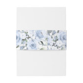 Bandeau De Faire-part PixDezines Roses Bleu Poussiéreux Aquarelle Bande  (Dos Example)