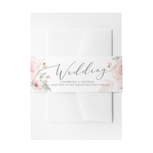 Bandeau De Faire-part PixDezines Roses Rose Pâle Aquarelle Tour de Taill