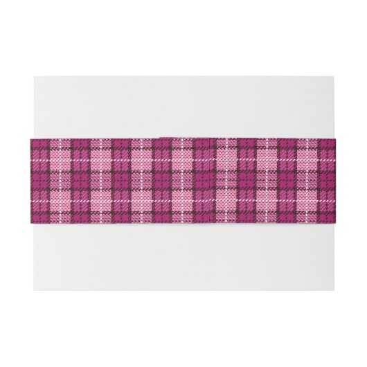 Bandeau De Faire-part Pixel Plaid_Magenta-Black (Dos exemple)