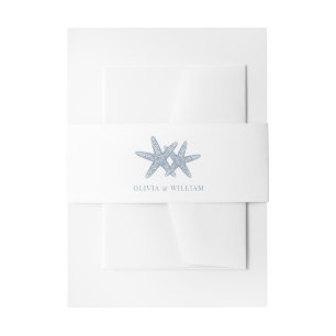 Bandeau De Faire-part Plage Minimale Starfish Mariage Dusty Blue