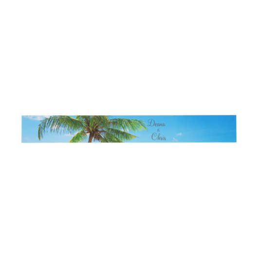 Bandeau De Faire-part Plage Palm Trees Océan Destination Mariage (Plat)