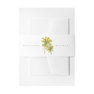 Bandeau De Faire-part Plage Palm Trees Tropical Watercolor Mariage