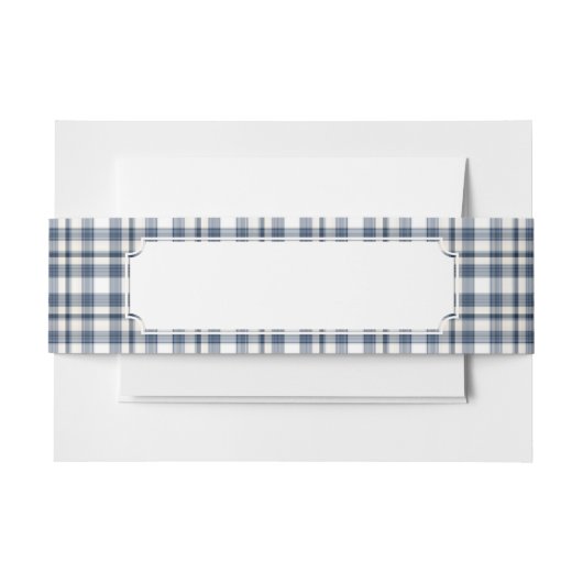 Bandeau De Faire-part Plaid blanc bleu 1 (Devant Example)