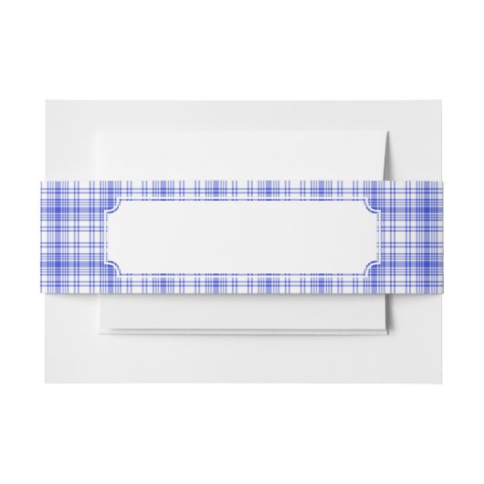 Bandeau De Faire-part Plaid blanc bleu 2 (Devant Example)
