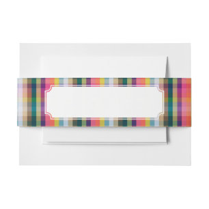 Bandeau De Faire-part Plaid écossais abstrait