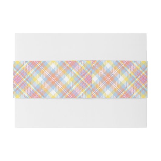 Bandeau De Faire-part Plaid en pastel de rayure (Dos exemple)
