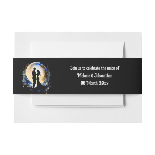 Bandeau De Faire-part Pleine lune silhouette étoile ciel étoile (Devant Example)