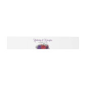 Bandeau De Faire-part Plum violet et Mariage de fleurs rouges bordeaux (Plat)