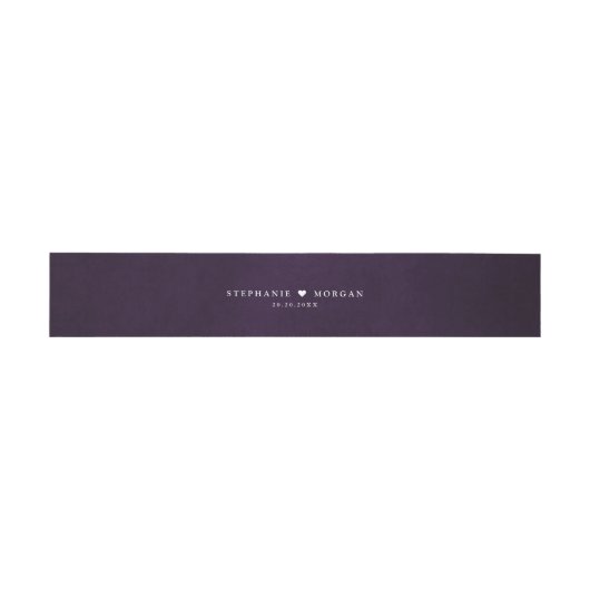 Bandeau De Faire-part Plum violet simple rustique Boho Mariage (Plat)