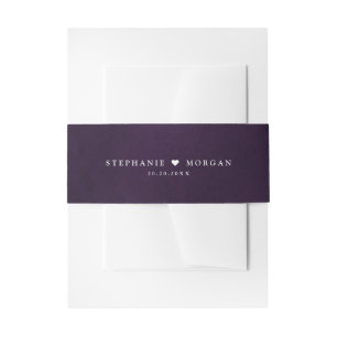 Bandeau De Faire-part Plum violet simple rustique Boho Mariage
