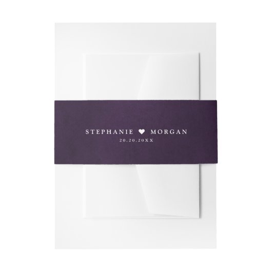 Bandeau De Faire-part Plum violet simple rustique Boho Mariage (Devant example)