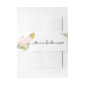 Bandeau De Faire-part Plumes Boho rose et or (Devant example)