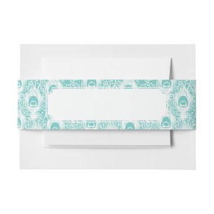 Bandeau De Faire-part Plumes molles de paon