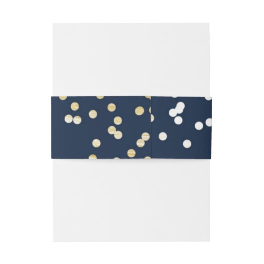 Bandeau De Faire-part Points Confetti Bleu & Or brillants Invitation mod (Dos Example)
