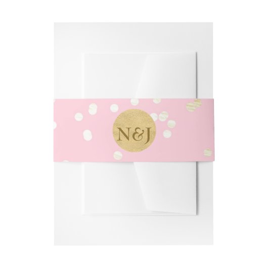 Bandeau De Faire-part Points Confetti rose et or brillants Invitation mo (Devant example)