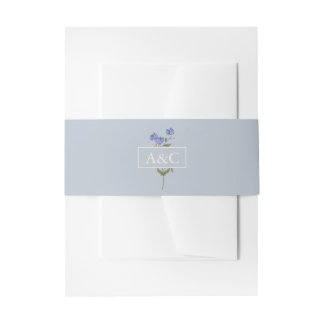 Bandeau De Faire-part Pois doux bleu doux Mariage Floral