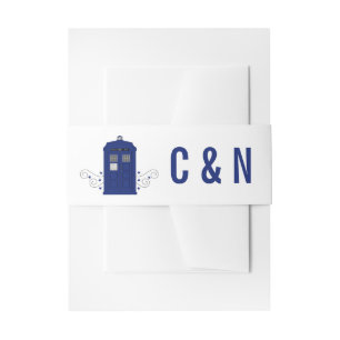 Bandeau De Faire-part Police Box Mariage Belly Bands v3
