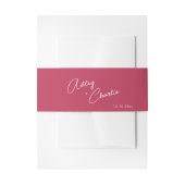 Bandeau De Faire-part Police cursive Viva Magenta et Mariage noir (Devant example)