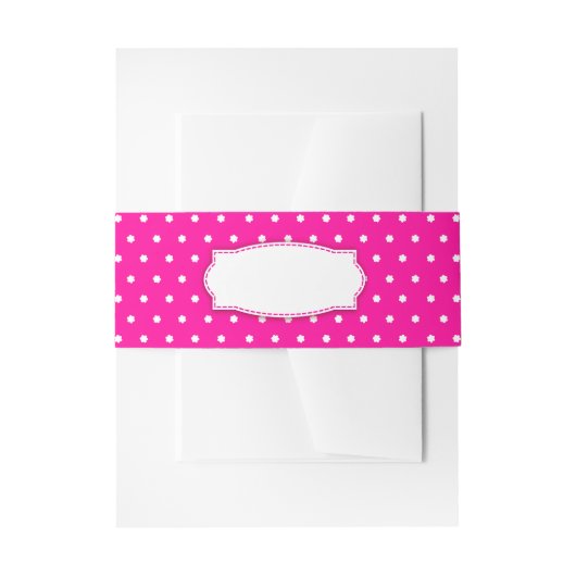 Bandeau De Faire-part Polka dot fleurie ceinture rose (Devant example)