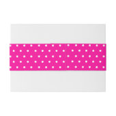 Bandeau De Faire-part Polka dot fleuron rose nom bande ventre (Dos exemple)