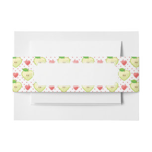 Bandeau De Faire-part Pommes de coeur avec le pois et les coeurs roses