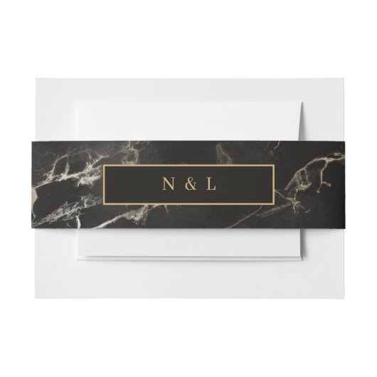 Bandeau De Faire-part Porte en marbre noir (Devant Example)