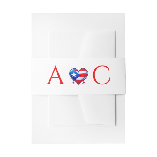 Bandeau De Faire-part Porto Rico Couple Mariage (Devant example)