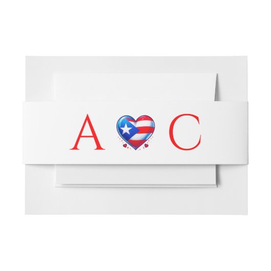 Bandeau De Faire-part Porto Rico Couple Mariage (Devant Example)