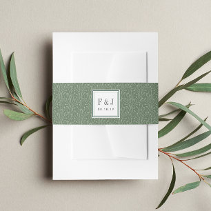 Bandeau De Faire-part prairie sauvage Monogramme Motif de vignes