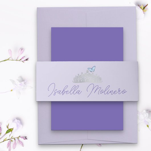 Bandeau De Faire-part Princess Tiara Light violet et argent