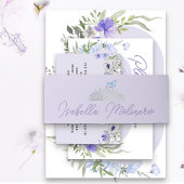 Bandeau De Faire-part Princess Tiara Light violet et argent