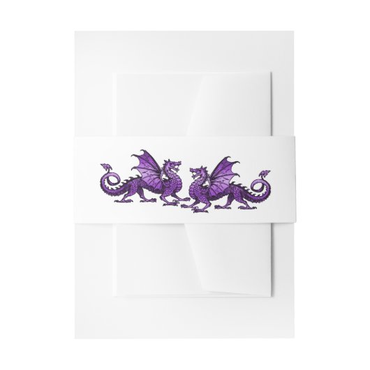 Bandeau De Faire-part Purple Elegant Dragons Mariage Belly Bands (Devant example)