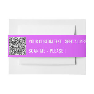 Bandeau De Faire-part QR Code personnalisé Texte et couleur Modèle de ba