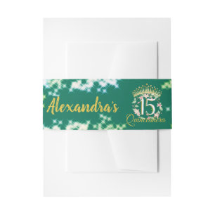 Bandeau De Faire-part Quinceanera Sage Green Élégante princesse