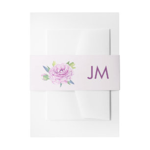Bandeau De Faire-part Ranunculus pourpre Monogramme Floral Printemps Mar