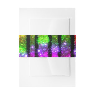 Bandeau De Faire-part Rayures scintillantes néon arc-en-ciel