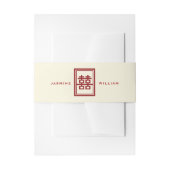 Bandeau De Faire-part Rectangle classique Double Bonheur Mariage chinois (Devant example)