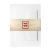 Bandeau De Faire-part Rectangle classique Double Bonheur Mariage chinois (Devant example)