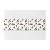 Bandeau De Faire-part Red Bows Et Noël Holly Plante Motif & Texte (Dos exemple)