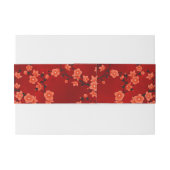 Bandeau De Faire-part Red Cherry Blossoms Gold Mariage chinois personnal (Dos exemple)