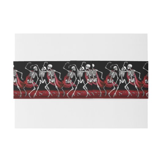 Bandeau De Faire-part Red Death Dancing Skeletons Mariage gothique (Dos exemple)