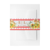 Bandeau De Faire-part Red Gingham Pumpkins Sunflowers Fall Wedding (Devant example)