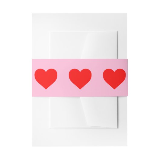 Bandeau De Faire-part Red Heart Beat Pastel Rose (Devant example)