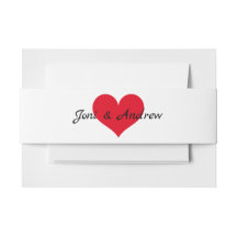 Red Heart Monogram Invitation Bande de ventre