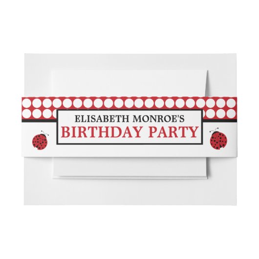 Bandeau De Faire-part Red Ladybug, fête d'anniversaire des enfants (Devant Example)