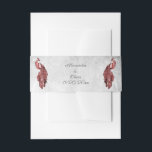 Bandeau De Faire-part Red Peacock Faire-part de mariage Belly Band<br><div class="desc">Personnalisez votre papeterie mariage pour les invités avec un ensemble de Red Peacock Faire-part de mariage Belly Band. Le design de la bande de ventre présente un paon élégant contre un feuillage délicat et un arrière - plan grunge. Personnalisez avec les noms du marié et de la mariée avec la...</div>