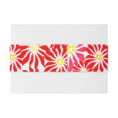 Bandeau De Faire-part Red Poinsettia Fleurs Invitation Bande de ventre (Dos exemple)